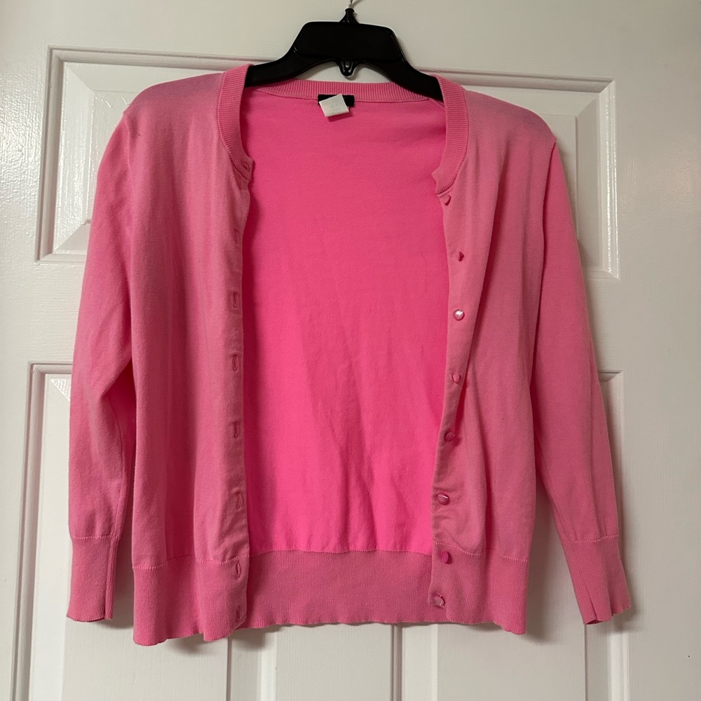 Pink J Crew Cardigan